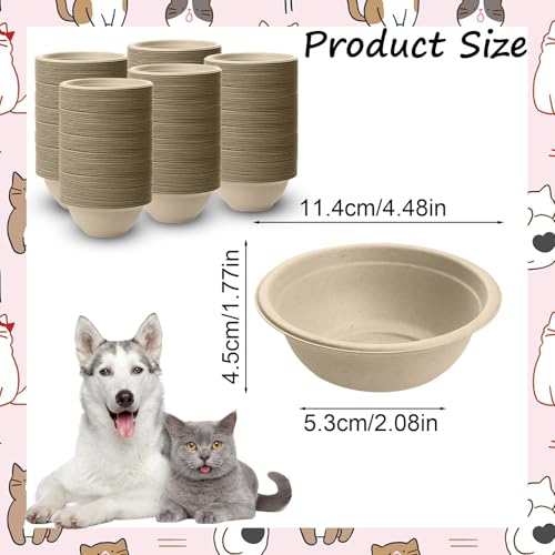 Einweg-Haustiernäpfe, verdickt, 100 Stück, für Kätzchen und Welpen, Nass- und Trockenfutter, 220 ml