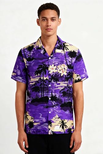 Image of Cromoncent Matching Hawaiian Outfits for Family, Dad and Son Matching Luau Beach Tropical Shirts Mommy Daughter Tropical Sets