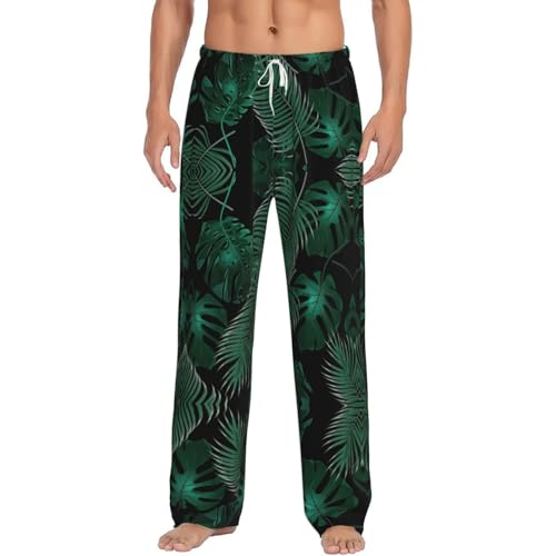 Pantalon de pyjama léger homme respirant et fluide vert