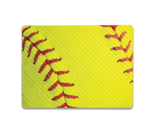 Image of MightySkins Carbon Fiber Skin Compatible With Microsoft Surface Laptop Go 3 (2023) Full Wrap Kit - Softball Closeup | Protective, Durable Textured Carbon Fiber Finish | Easy To Apply | Made in the USA