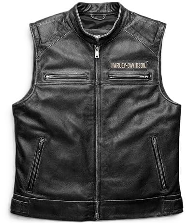 Zyntrica Iconic HD Mens Passing Link Leather Biker Vest Motorcycle Road Warrior (US Alpha XX-Large Regular Regular)