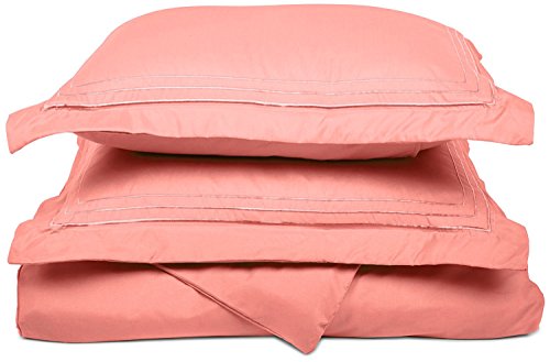 SUPEROR Super Soft Light Weight, 100% Brushed Microfiber, King/California King, Wrinkle Free, Blossom Duvet Cover with 3-Line Embroidered Pillowshams in Gift Box