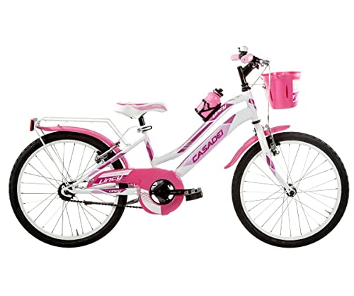 Casadei Bicicletta MTB LY20SC per Bambina, 20' Acciaio Senza Cambio, 1V, Bimba Bike (Bianco Rosa)