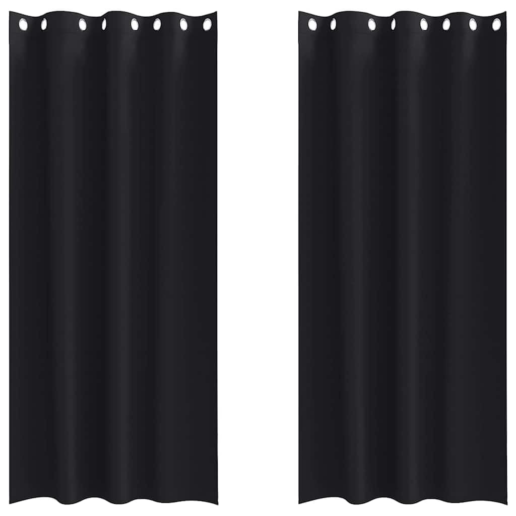 Rideaux occultants de salon noirs occultation parfaite pour chambre et bureau