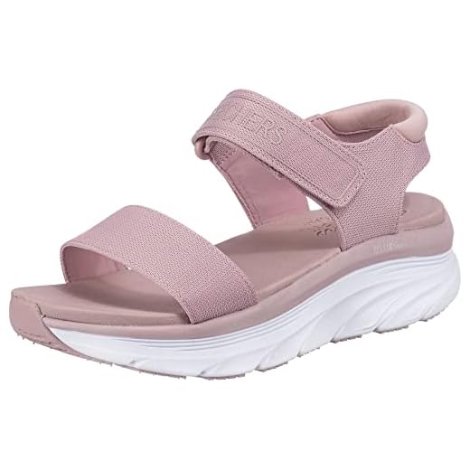 Skechers D'lux Walker New Block, Sandalias Deportivas Mujer, Blush Mesh, 39 EU