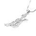Spinningdaisy Silver Plated Crystal Miniature Viola with Bow Necklace