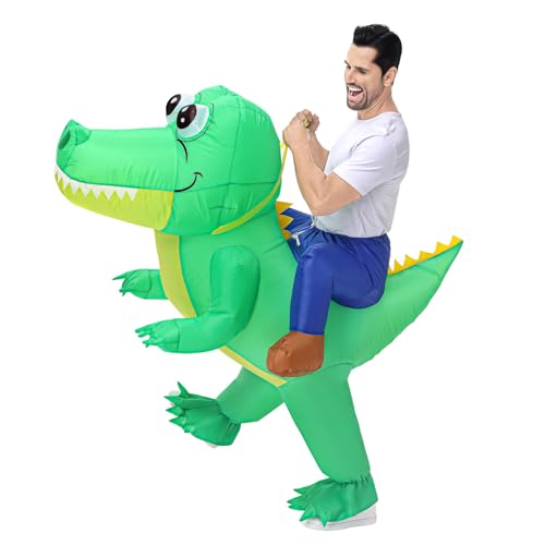 Poptrend Costume de crocodile gonflable pour adultes et enfants - Costume gonflable amusant et réaliste - Costume d'Halloween et de costumade pour homme et femme (adulte)