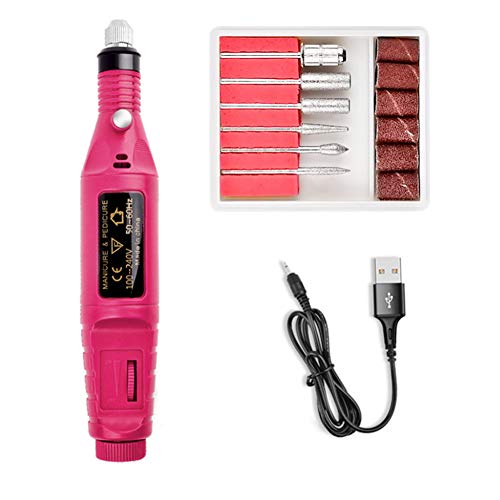 Kit eléctrico portátil para uñas con 6 piezas y pulidor miniatura 3