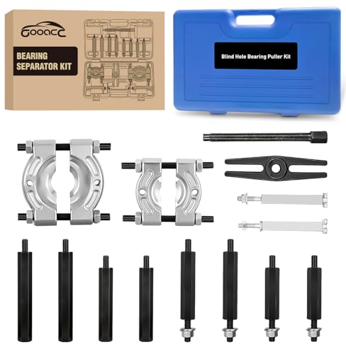 GOOACC 14pcs Bearing Puller Kit, 5 Ton Capacity Bearing Separator with 2" and 3" Jaws, Wheel Bearing Removal and Hub Axle Puller Set, Heavy Duty Gear Splitter Tool Kit, Pinion Pullers with Case, Blue by GOOACC - Image 9