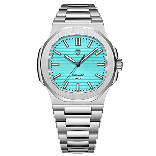 MATERIALI E PRESTAZIONI: Cinturino in acciaio inossidabile molto resistente Vetro zaffiro, design resistente all'acqua 10 bar Movimento automatico ST16 Soddisfa tutte le tue esigenze di orologio