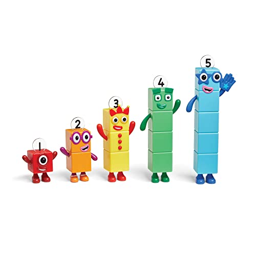 Learning Resources Numberblocks Friends One to Five, Official Collectible Toys, Includes Numberblocks One, Two, Three, Four and Five, Suitable for Display and With Posable Arms for Realistic Play