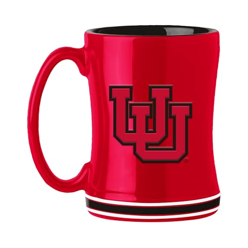 Image of Logo Brands NCAA Utah Utes 14 oz Relief Coffee Mug - Officially Licensed Mug, Sculpted 3D Logo and Team Colors - Comfortable Handle and Glossy Finish for College Sports Fans