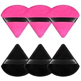 6 Pieces Powder Puff Face Soft Triangle for Loose and Body Powder, Velour Makeup Sponge Set Setting Powder Puff Makeup Tools