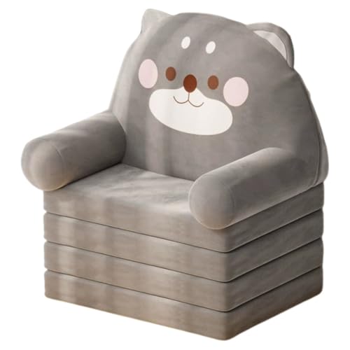 Vzqr ソファーベッド 折りたたみ式 畳クッション 一人用 ふわふわ コンパクト 漫画デザイン グリーン 160cm (160cm,グレー)