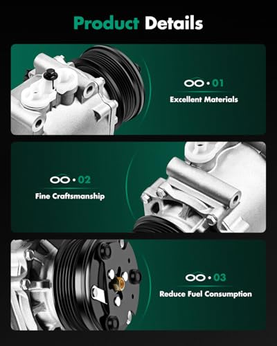 Image of SCITOO AC Compressor fit for Ford for Five Hundred 3.0L 2005 2006 2007 | Fast Cooling, Ultra Low Noise (≤72 dB)Air Conditioner Compressor with Clutch, Easy Installation, YCC171 5F9Z19V703DA