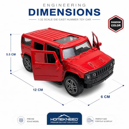 Image of Fortuner 1:32 Scale Die Cast Metal Toy Car with Pull Back Action, Openable Doors,& Boot | Metal Body SUV Model Car for Kids Boys Girls & Collectors (Random Colour) (Hummer)