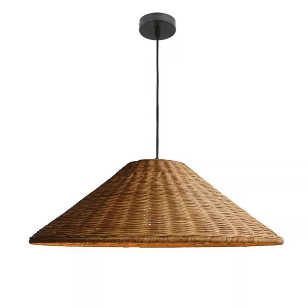 CHUNGYANG Hand-Woven Pendant Light Pastoral Bamboo Rattan Chandelier Light Fixture for Kitchen Island Dining Room Retro Japanese-Style Restaurant Hanging Lamp Farmhouse Entryway Hanging Lighting