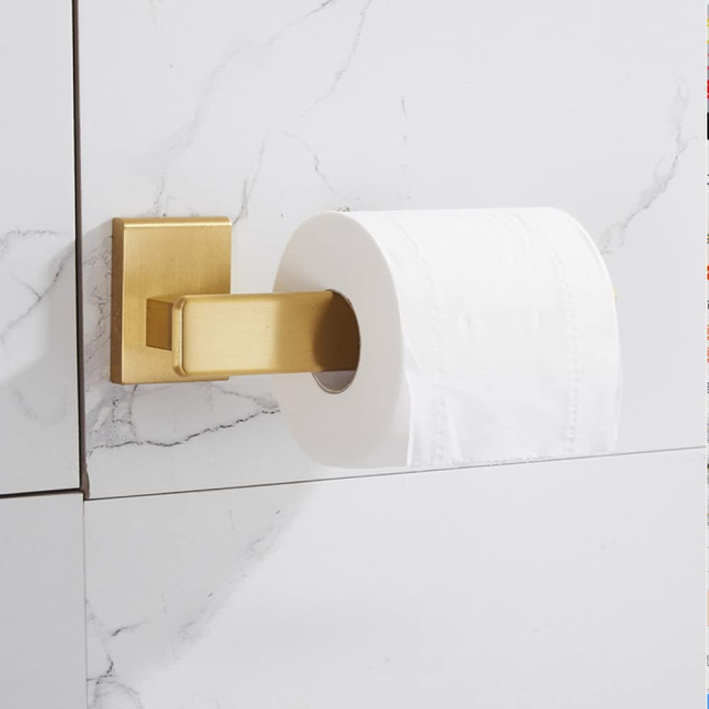 Nowoczesny szczotkowany zestaw akcesoriów łazienkowych z półką na ręczniki, elegancki uchwyt na szczotkę toaletową i uchwyt na papier zestaw sprzętu Premium Den do dekoracji współczesnej