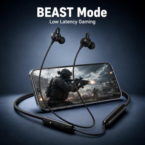 Image of Bluetooth Neckband for Boat Rockerz 255 Pro+ with Rich Bass, 60Hrs Long Playback, Dual Device Pairing, Clear Audio, Hands-Free Calling and Quick Charging
