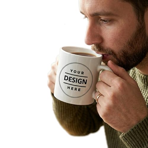 Image of Personalized Ceramic Mug | Custom Photo Name Text Logo Printing White Cup | Customized Tea Coffee Cup | Birthday | Home Office Use for Men and Women 325 ml