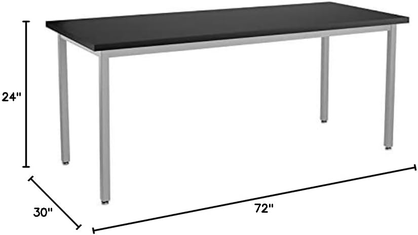 National Public Seating NPS SLT 9 Series 24x72 Metal Science Lab Table with Phenolic Top in Black
