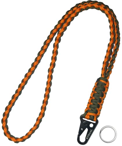 KUDAAL Paracord Lanyard Keychain (Orange, Green) - Heavy Duty for Outdoor Enthusiasts, Everyday...
