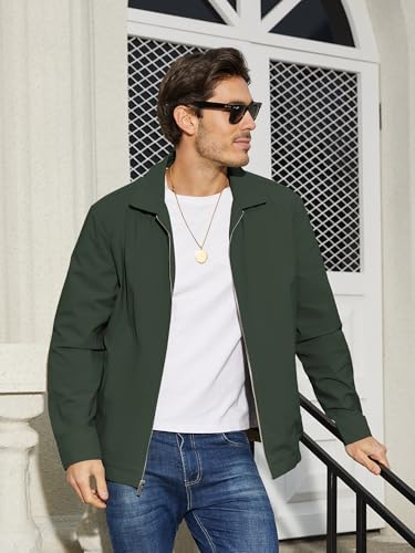 Image of TACVASEN Mens Lightweight Windbreaker Full Zip Up Laydown Collar Jackets Light Casual Coat with Zip Pockets