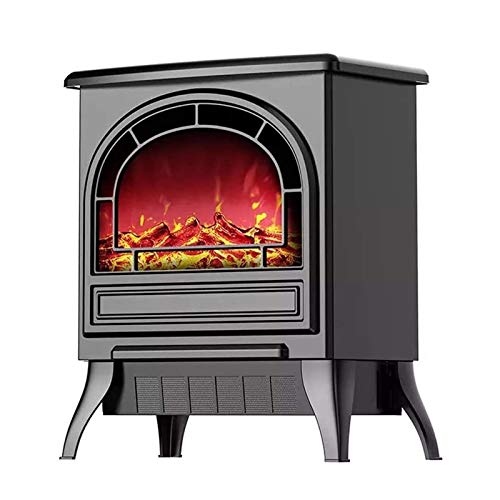 Elektrische Kaminheizung Tragbar mit realistischem Holz und 3D-Kamin Flammeneffekt Leiser Infrarotkamin mit Thermostat 1800W