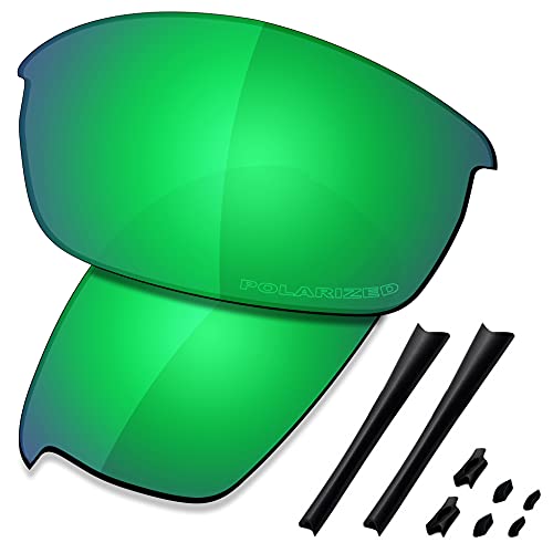 Saucer Premium Replacement Lenses & Rubber Kits for Oakley Flak Jacket Sunglasses High Defense - Jade Green Polarized