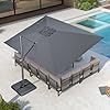 Purple leaf 10 x 13 rectangle patio umbrella outdoor large aluminum cantilever umbrella with 3 year fade resistance recycled fabric and 360 degree rotation for deck pool garden mist grey  urban country home decor