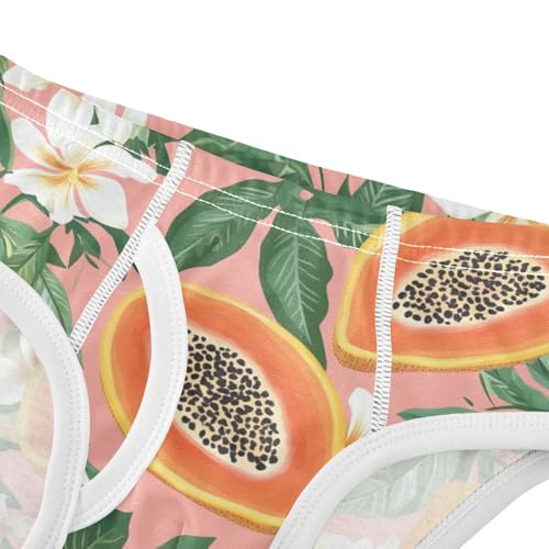 Wusikd Papayas Boys' Underwear Cotton Tropical Flowers Leaves Boys Briefs Soft Toddler Underwear 2T4