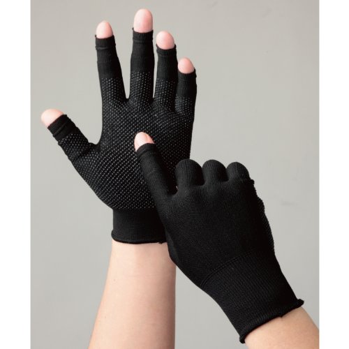 ミドリ安全 指先スライド手袋 スライドタッチ ブラック L STCHBKL