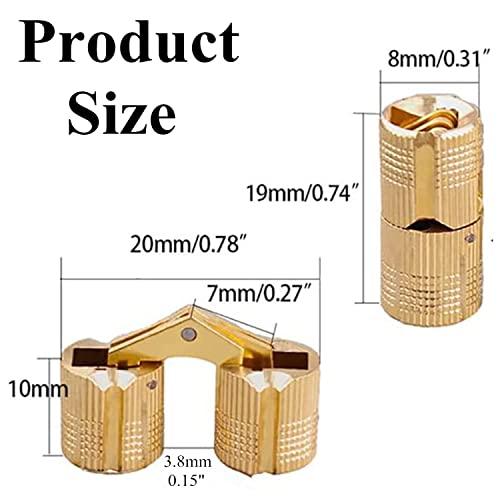 image for MEZOKUCEL 4 Pcs Hidden Brass Barrel Hinges, Concealed Box Hinges Invis