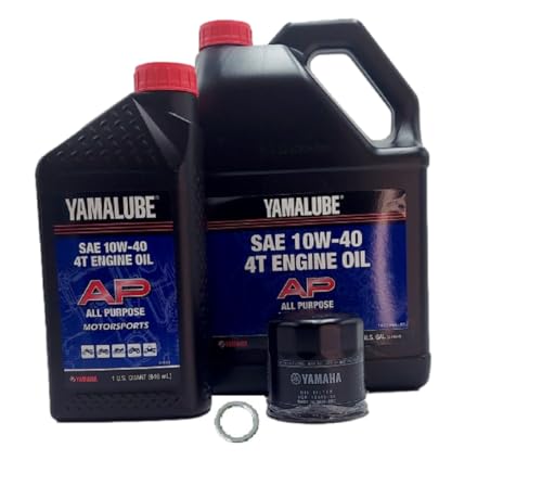 Image of Yamaha R1 (2009-2014) all Models Oil Filter Change Kit Yamaha Part# 5GH-13440-80-00 and 5 Quarts All Purpose LUB-10W40-AP-12