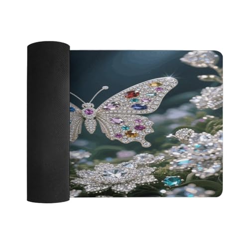 Jewel - Alfombrilla grande para escritorio mariposa miniatura 3