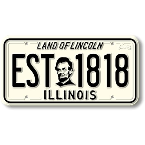 Imán decorativo Illinois State License Plate 1.9 x 3.8 pulgadas