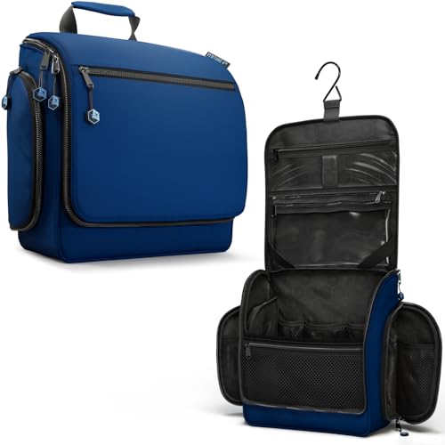 Image of VENTURE 4TH Hanging Travel Toiletry Bag, 18 Compartments - Navy Blue