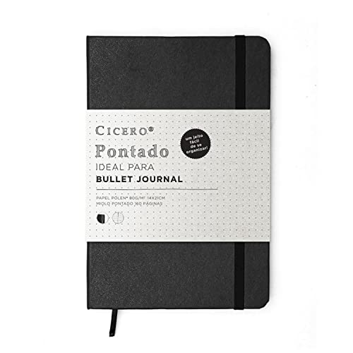 Caderno, Cicero, Clássica, Médio (14x21), Preto