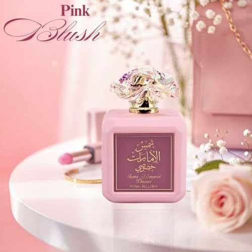 Ard al Zaafaran Pink Blush Shams Al Emarat Khususi, Marshmallow Blush Perfume For Women, Eau de Parfum - 100 ML (3.4 OZ) Romantic & Sweet Arabian Perfume - A Captivating Scent wrapped in Pink Bottle - Image 3