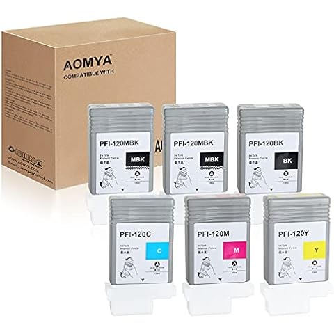 Aomya PFI-120 Refill Ink Cartridge Full Ink With Permanent Chips For CAN imagePROGRAF iPF TM-Series TM200 TM-205 TM-300 TM-305 130ML 6PCS/Set Cover