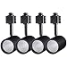 LEONLITE 4-Pack 8.5W (50W Eqv.) Integrated CRI90+ LED Black Track Light Head, Dimmable 38° Spotlight Track Light, 550lm Energy Star & ETL Listed for Wall Art Exhibition Lighting, 4000K Cool White