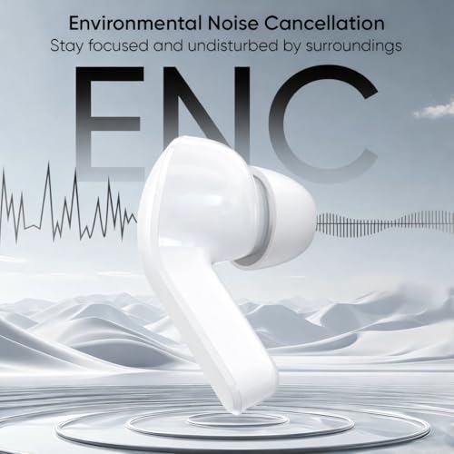 Image of TM12 Gaming TWS Earbuds - Ultra Low Latency 40ms, Bluetooth v5.3+ENC for Clear Calling, 40Hrs Playtime, Bass Boosted, Premium Wireless Headphone, Touch Control, IPX4 & Voice Assistance. White