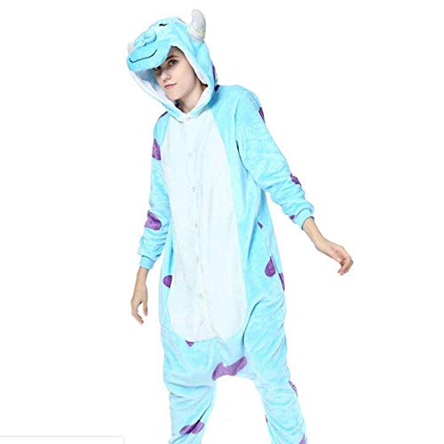Adulte Monstre Onesie Kigurumi Pyjamas Sully Flanelle fête de Famille Costumes Combinaisons Homewear S