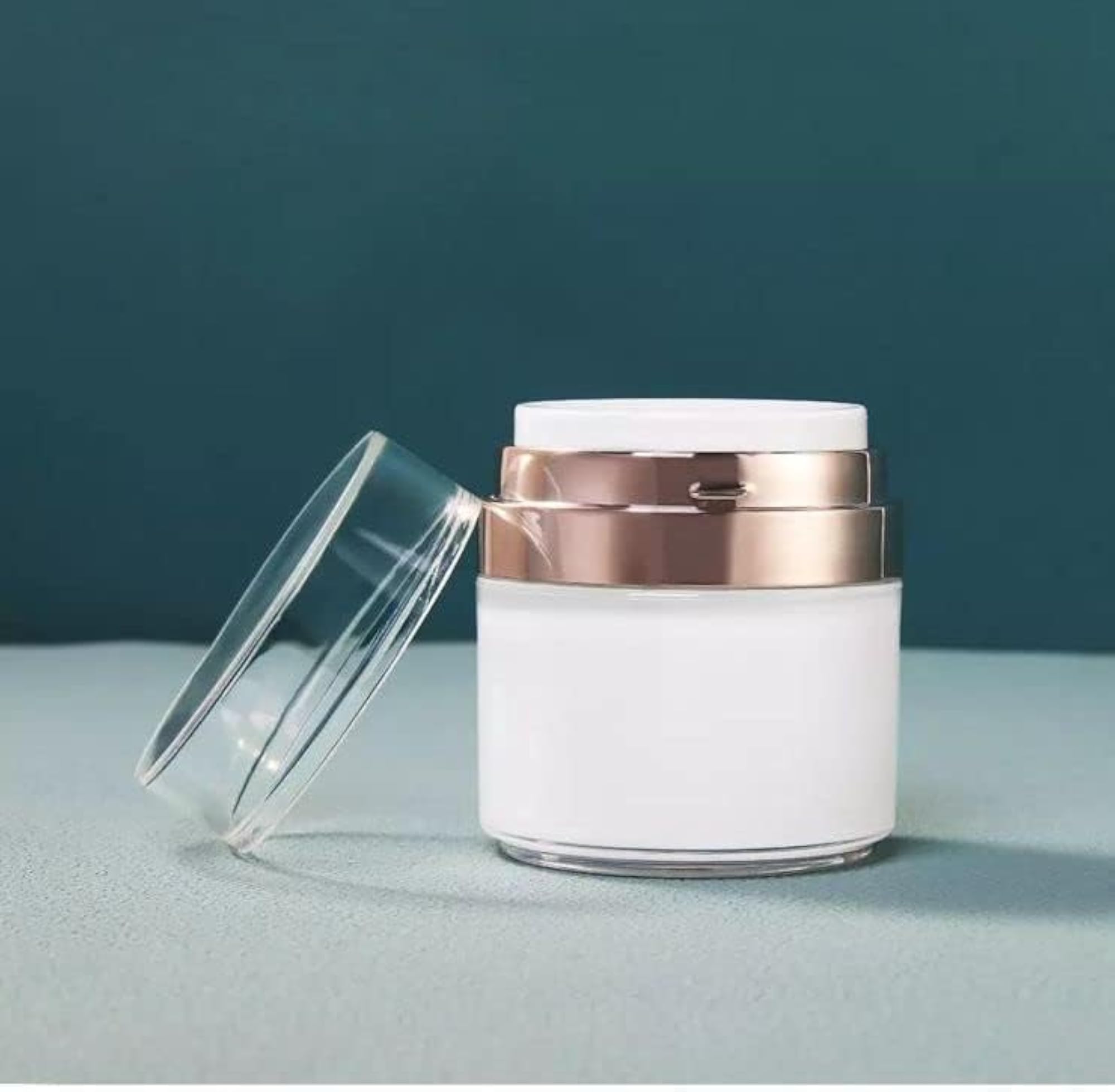 Button Press Acrylic Cream Bottle, Transparent