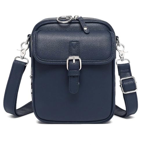hoehew Women's Anti-Theft Crossbody Bag, Vintage PU Leather Travel Purse