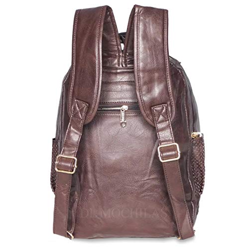 Bolsas Femininas Mochila Couro Fashion Moderna Escolar (marrom)