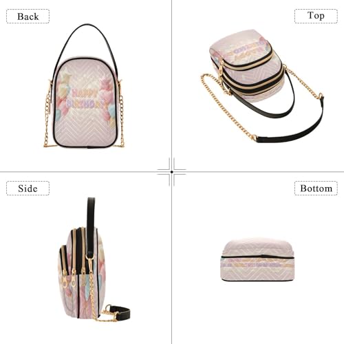 Birthday Patterns Shoulder Bags for Women Retro Classic Handbag Purse Small Purses with Chain4