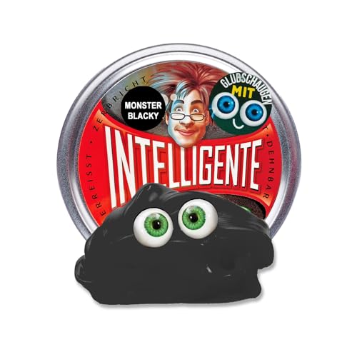 Intelligente Knete - Das Original! Monster Blacky mit Glubschaugen - Kinderknete und Therapieknete in einem - Besser als jeder Stressball! Für Kinder und Erwachsene (Standard-Dose, 80g)