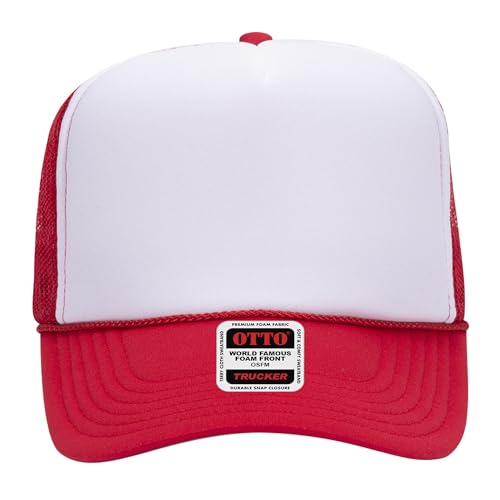 Image of OTTO Polyester Foam Front 5 Panel High Crown Mesh Back Trucker Hats in 97, Bulk, Wholesale