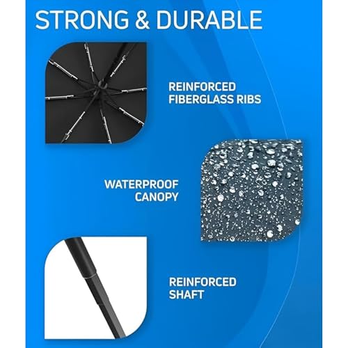 Image of SHOPPOFOBIX Umbrella, Umbrellas for Women, Umberallas for Rain Big Size Men, Umbrellas for Wind and Rain, Windproof Umberallas Large for Man, Women, Kids, Girls, Boys -8 FIBERGLASS RIBS